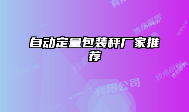 自動(dòng)定量包裝秤廠家推薦