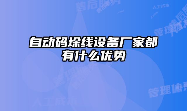 自動碼垛線設(shè)備廠家都有什么優(yōu)勢